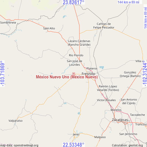 México Nuevo Uno (México Nuevo) on map