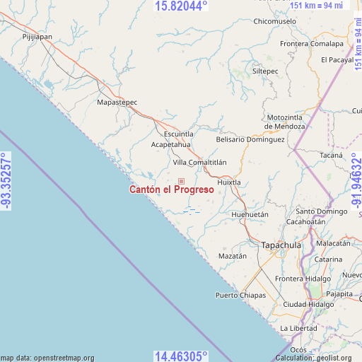 Cantón el Progreso on map