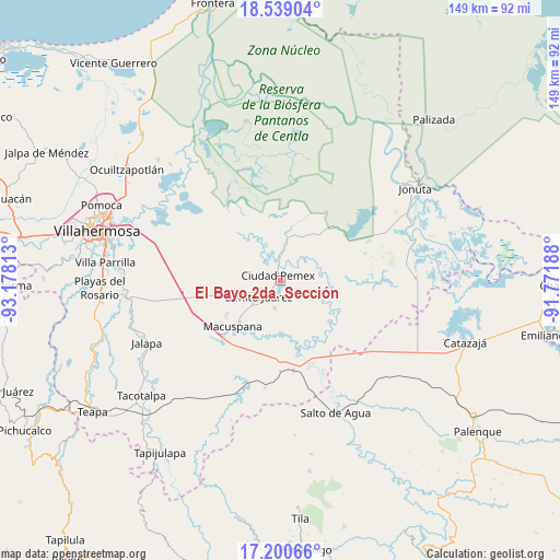 El Bayo 2da. Sección on map