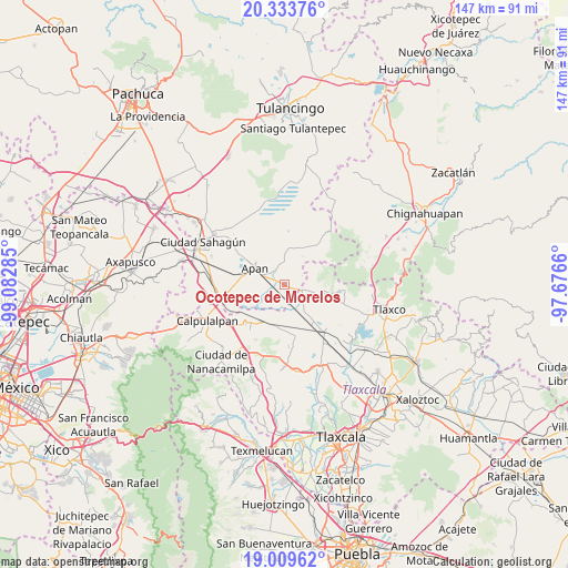 Ocotepec de Morelos on map