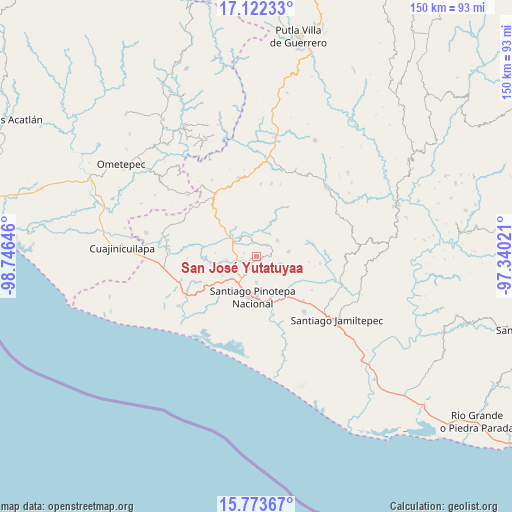 San José Yutatuyaa on map