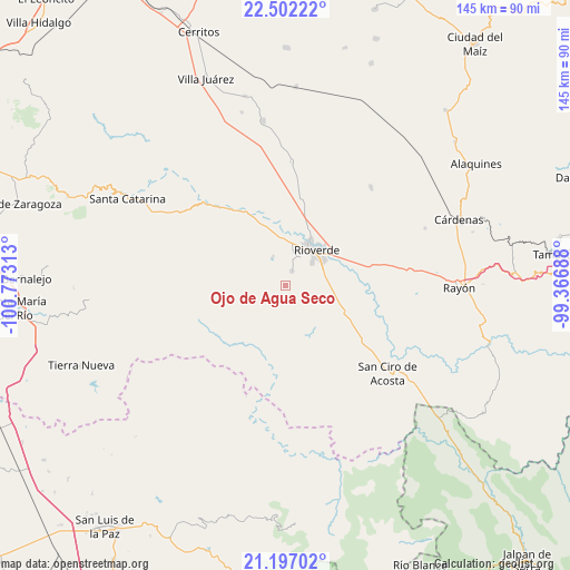 Ojo de Agua Seco on map