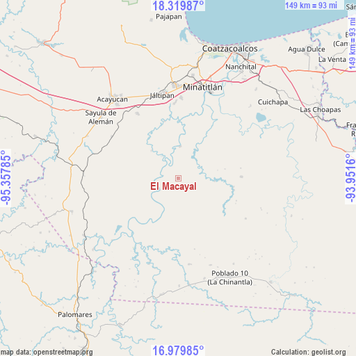 El Macayal on map