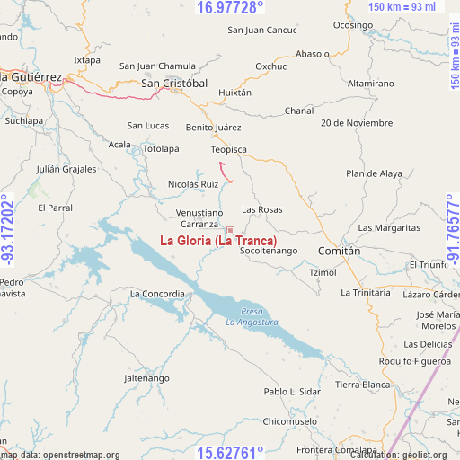 La Gloria (La Tranca) on map