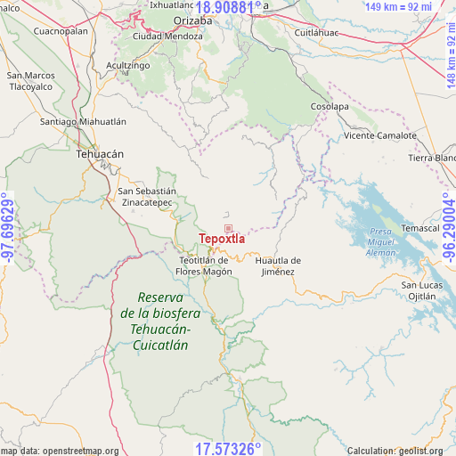 Tepoxtla on map