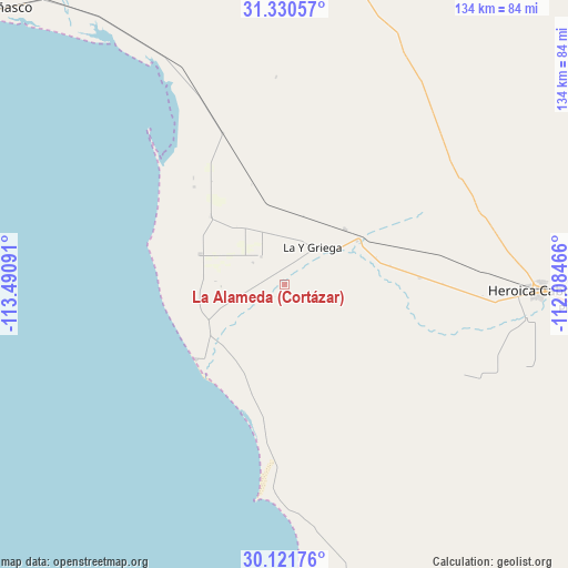 La Alameda (Cortázar) on map
