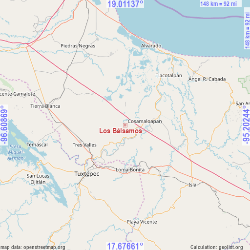 Los Bálsamos on map