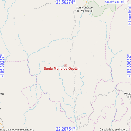 Santa María de Ocotán on map