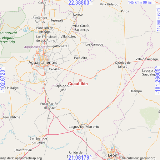 Cuautitlán on map