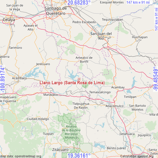 Llano Largo (Santa Rosa de Lima) on map
