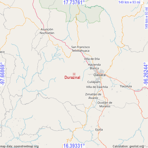 Duraznal on map