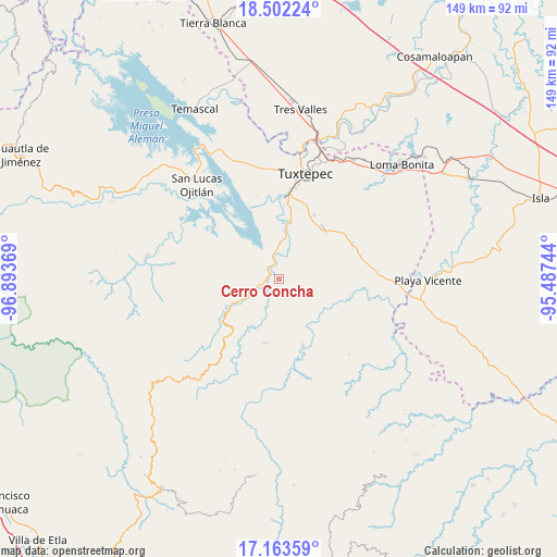 Cerro Concha on map