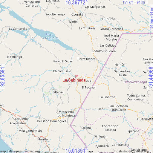 La Sabinada on map