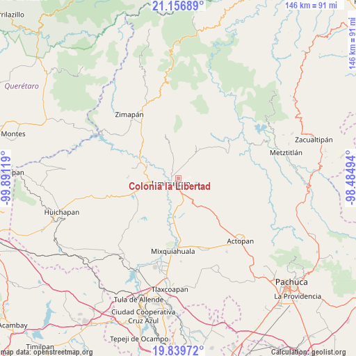 Colonia la Libertad on map