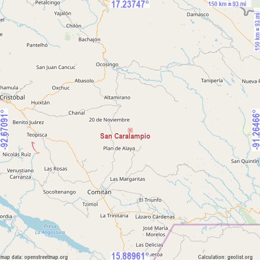 San Caralampio on map