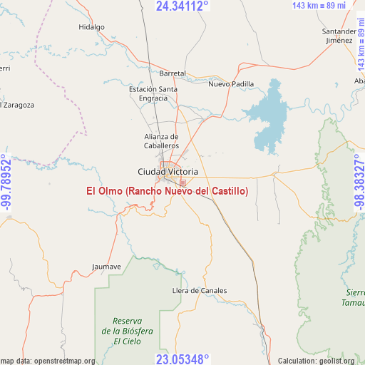 El Olmo (Rancho Nuevo del Castillo) on map