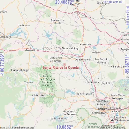 Santa Rita de la Cuesta on map
