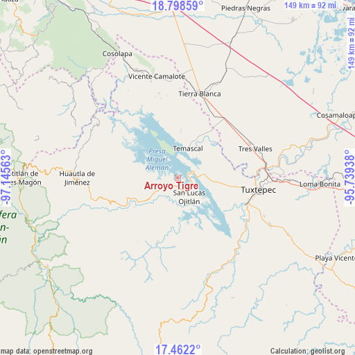 Arroyo Tigre on map