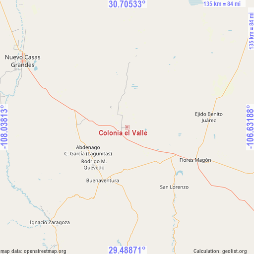 Colonia el Valle on map