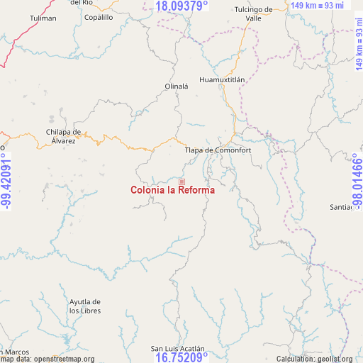 Colonia la Reforma on map