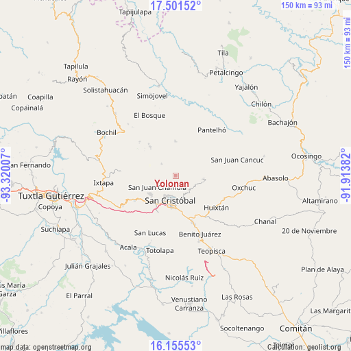 Yolonan on map