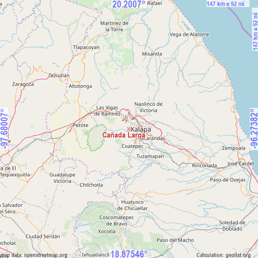 Cañada Larga on map