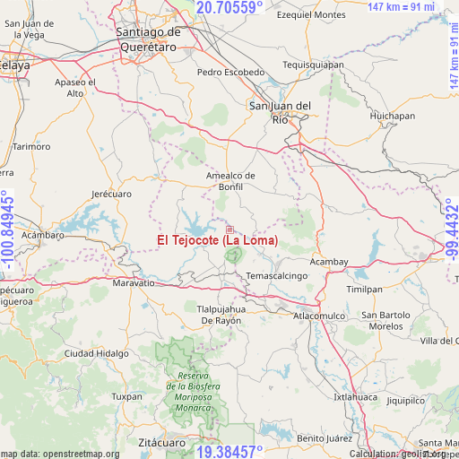 El Tejocote (La Loma) on map