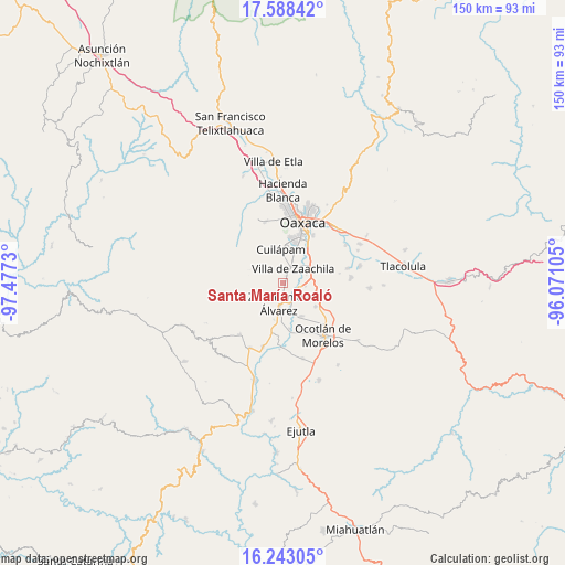 Santa María Roaló on map