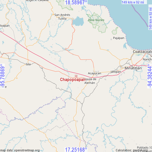 Chapopoapan on map