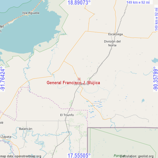 General Francisco J. Mújica on map