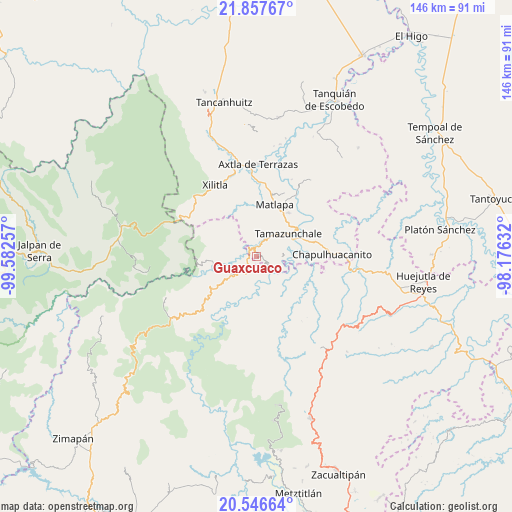 Guaxcuaco on map