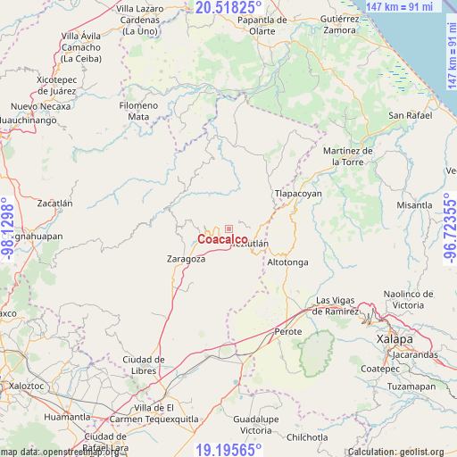 Coacalco on map