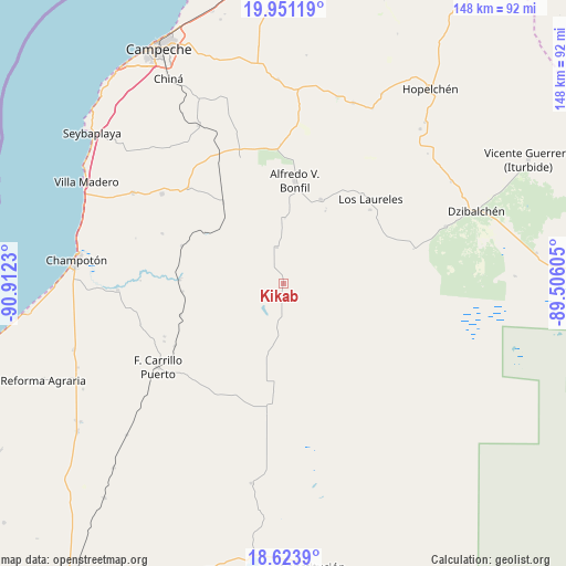 Kikab on map