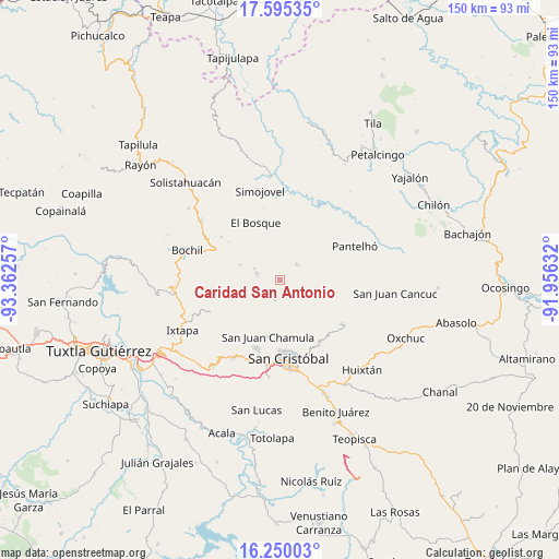 Caridad San Antonio on map