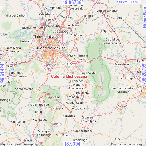 Colonia Michoacana on map