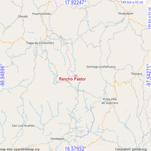 Rancho Pastor on map