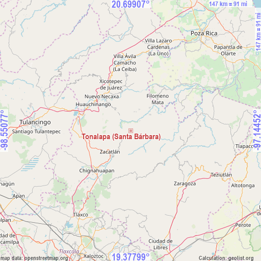 Tonalapa (Santa Bárbara) on map