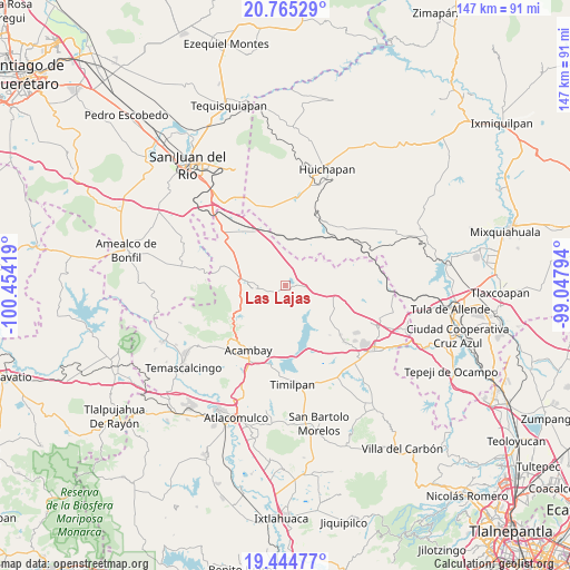Las Lajas on map
