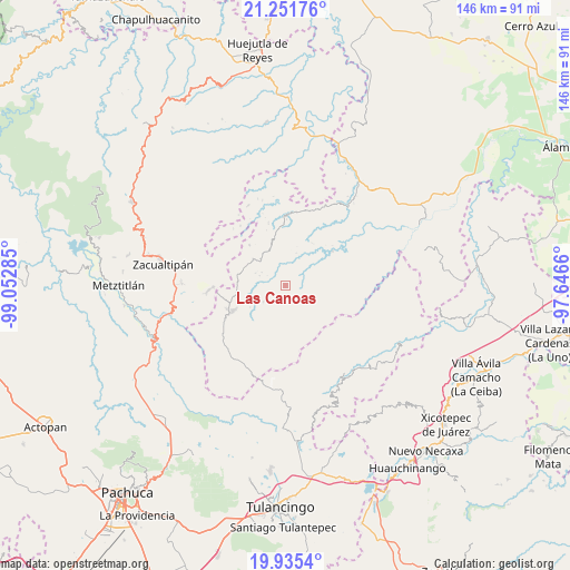 Las Canoas on map