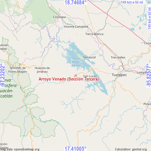 Arroyo Venado (Sección Tercera) on map