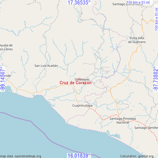 Cruz de Corazón on map