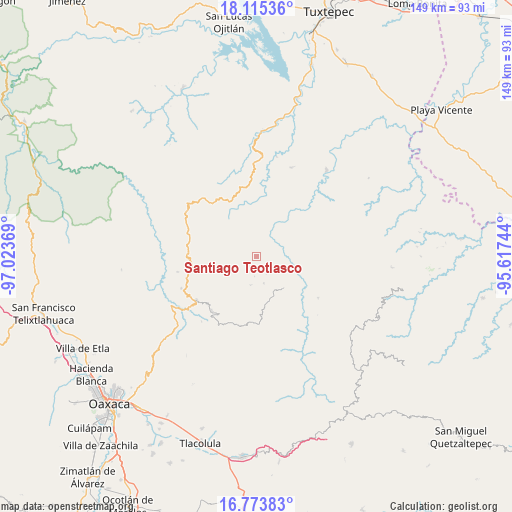 Santiago Teotlasco on map