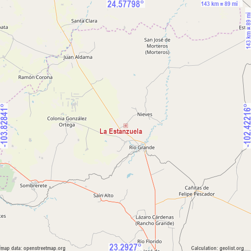 La Estanzuela on map