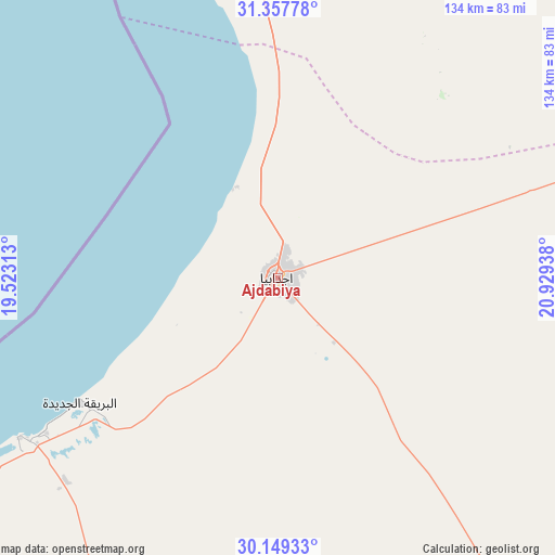Ajdabiya on map