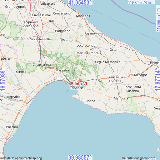 Paolo VI on map