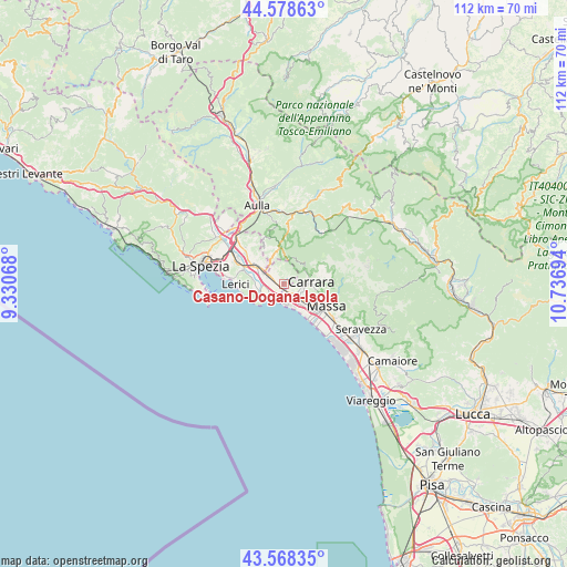 Casano-Dogana-Isola on map
