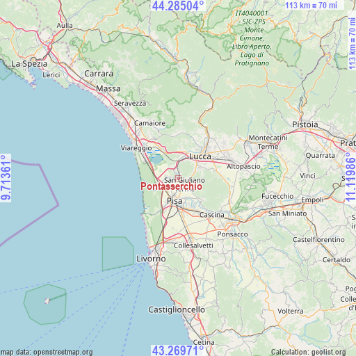 Pontasserchio on map