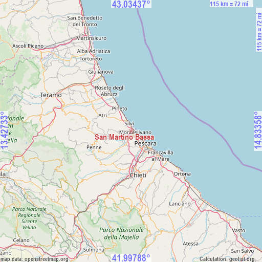 San Martino Bassa on map
