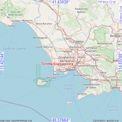 Torretta-Scalzapecora on map