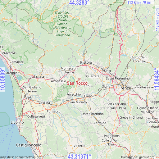 San Rocco on map